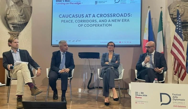 Հայաստանի, Ադրբեջանի և Վրաստանի դեսպանները Իտալիայում քննարկել են Հարավային Կովկասի խաղաղությունն ու հաղորդակցային ուղիները