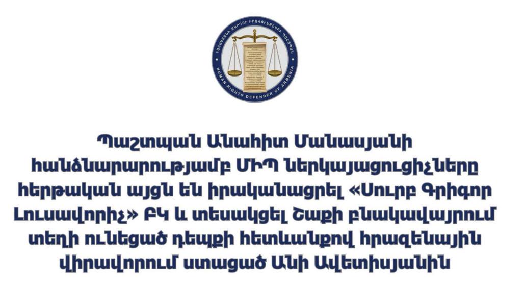 Representatives of the Human Rights Defender met with Ani Avetisyan, who received a gunshot wound as a result of the incident in Shaki.