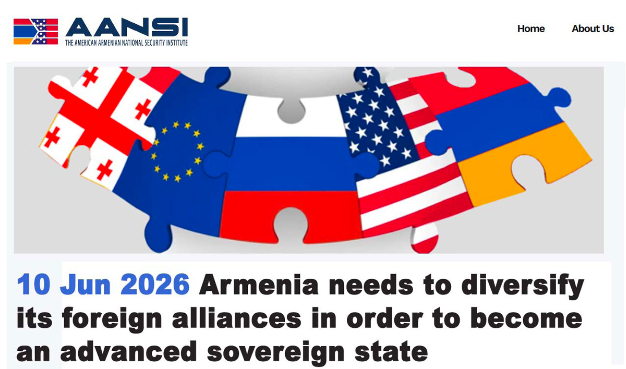 JUNE 10, 2021: AANSI’S MESSAGE ON ARMENIA’S DIVERSIFICATION OF ITS FOREIGN ALLIANCES: