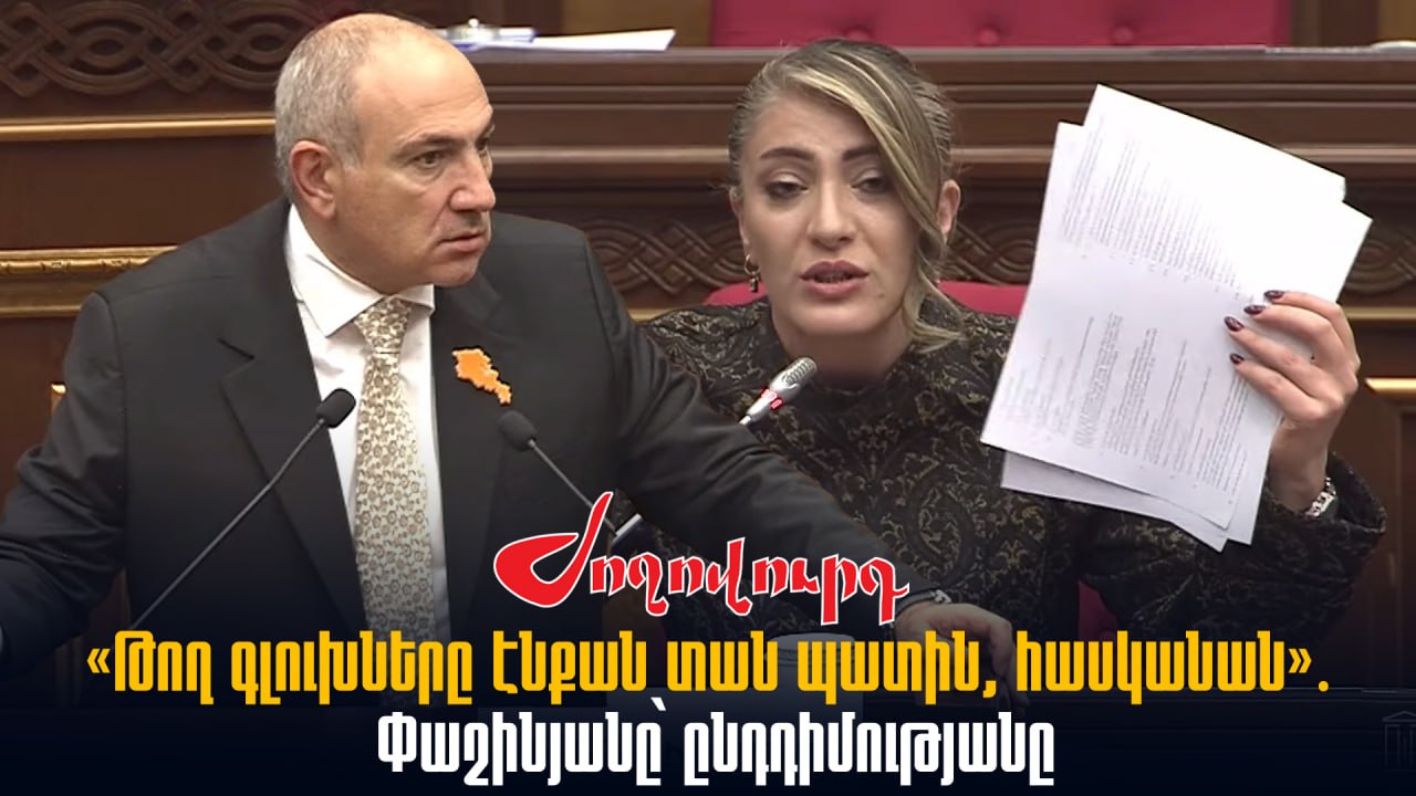 ՏԵՍԱՆՅՈՒԹ․ «Չեն հասկանում, թող գլուխները էնքան տան պատին, հասկանան»․ Փաշինյանը՝ ընդդիմությանը