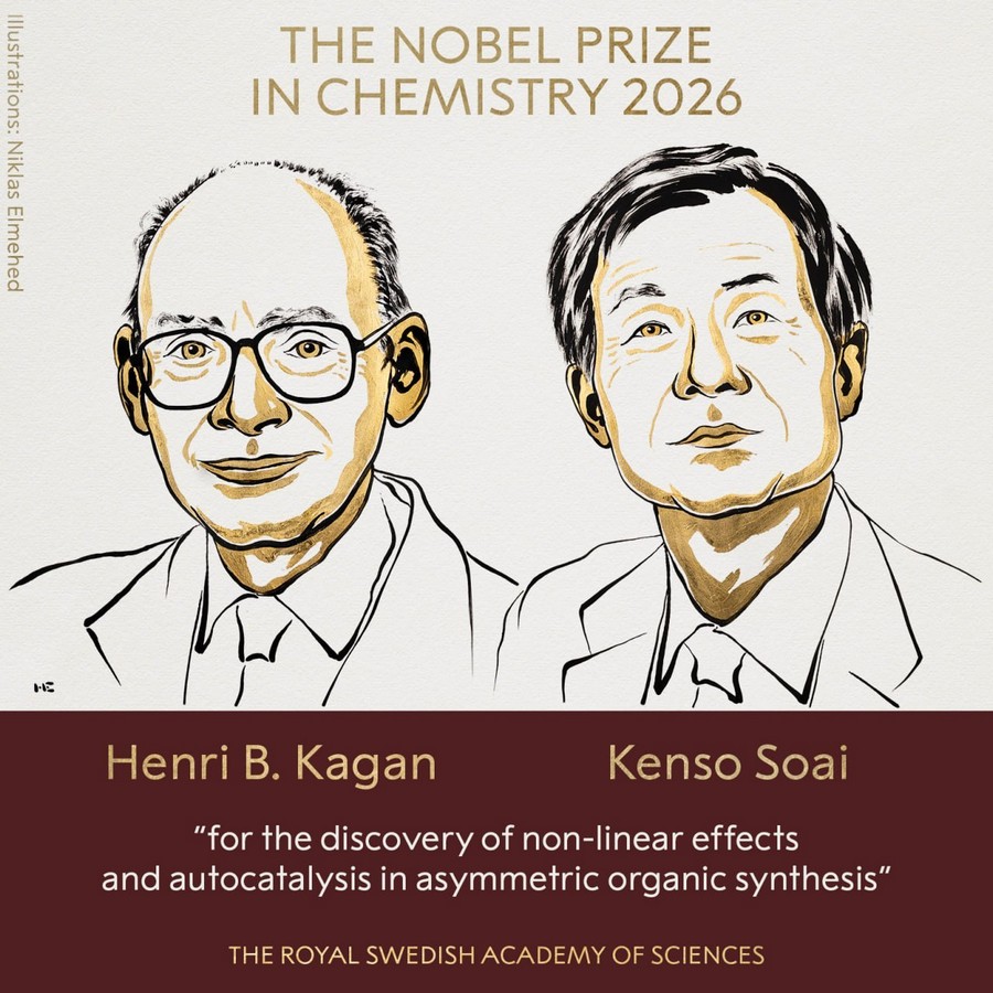 Henri Kagan and Kenso Soai Awarded 2026 Nobel Prize in Chemistry