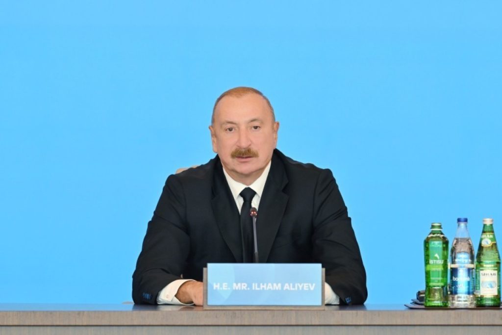 Ալիևը հայտարարել է, թե հանդես են եկել Հայաստանի հետ խաղաղության համաձայնագրի նախաձեռնությամբ, քանի որ չէին ցանկանում «հավերժական պատերազմ և մտադիր չէին վրեժ լուծել»