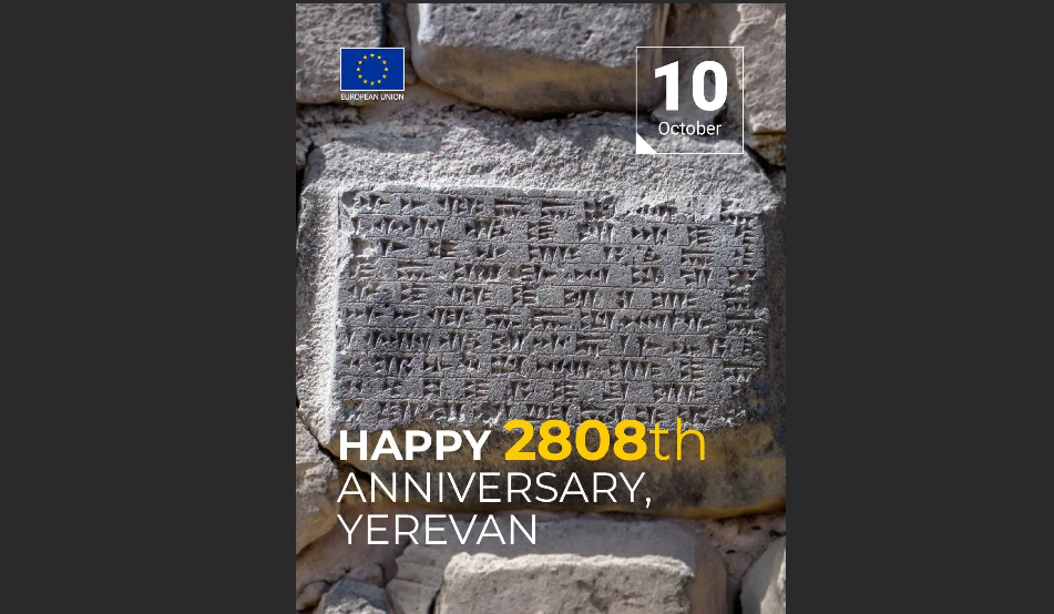 The EU congratulated Yerevan on its 2808th anniversary