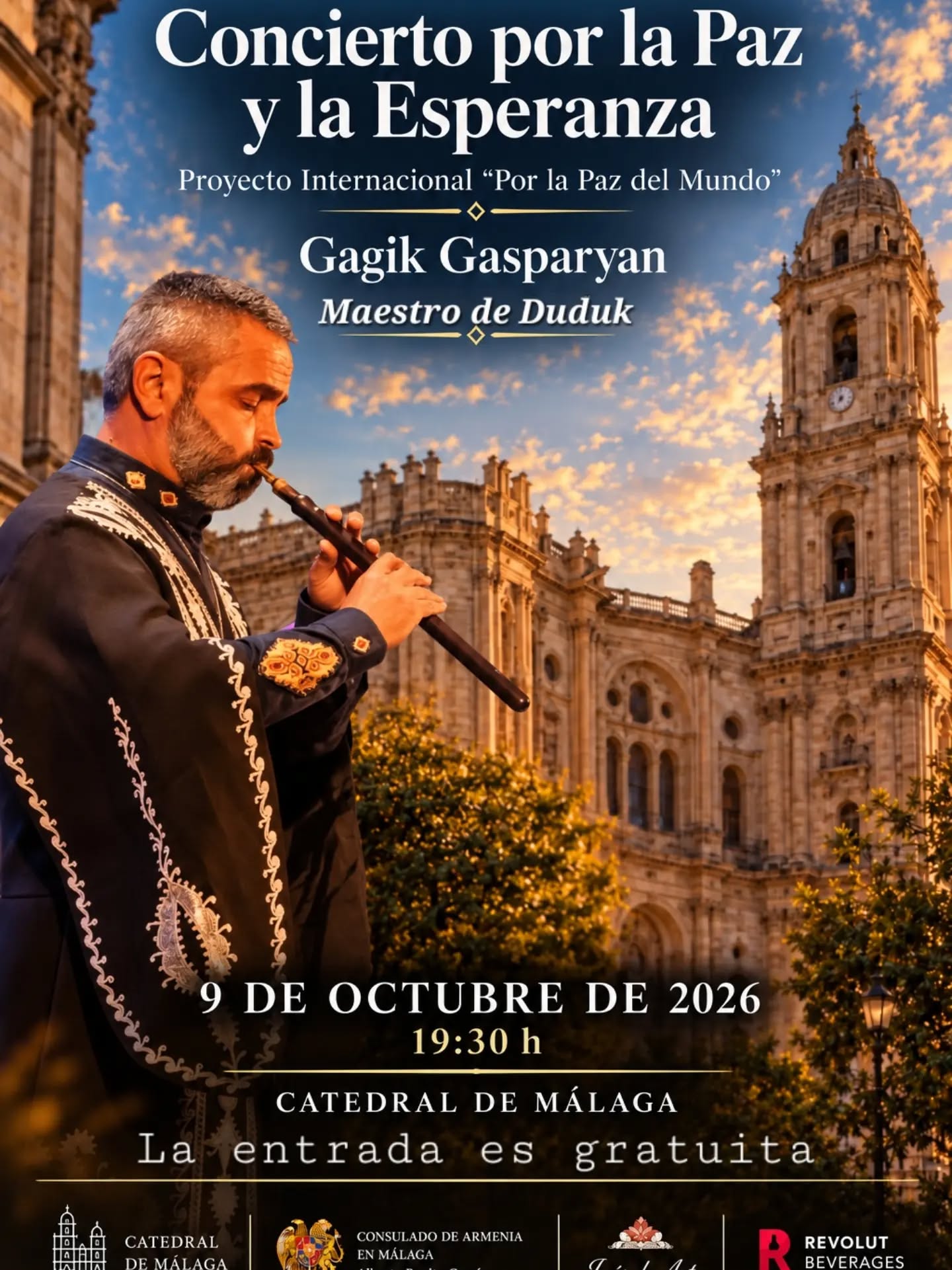 VIDEOS: ARMENIAN-ARGENTINE DUDUKIST GAGIK GASPARYAN IN BERLIN IN FRONT OF FORMER CONCENTRATION CAMP - PERFORMS IN MALAGA ON OCTOBER 9 - "FOR WORLD PEACE"