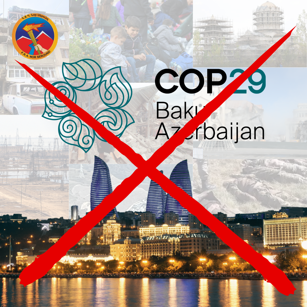 Communiqué de la FRA Nor Seround : La COP29 à Bakou est une hérésie !
