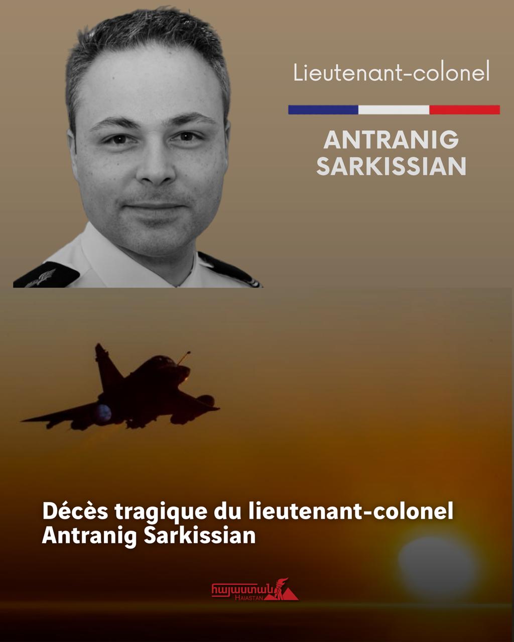 Décès tragique du lieutenant-colonel Antranig Sarkissian
