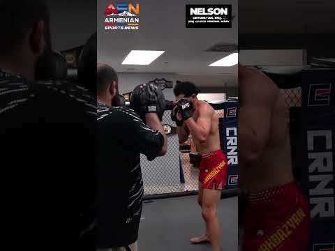 Leon Shahbazyan unloads on the pads as he prepares for his return to the UFC Octagon on October 10💪