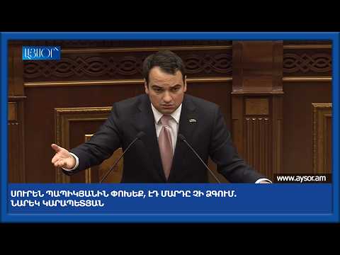 Սուրեն Պապիկյանին փոխեք, էդ մարդը չի ձգում. Նարեկ Կարապետյան