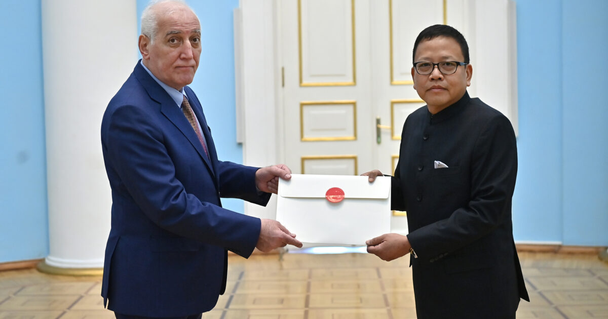 The newly appointed Ambassador of India to Armenia presented his credentials to President Vahagn Khachaturyan