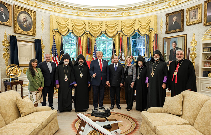 Armenian Religious Leaders and Ambassador Narek Mkrtchyan Meet with President Trump at the White House