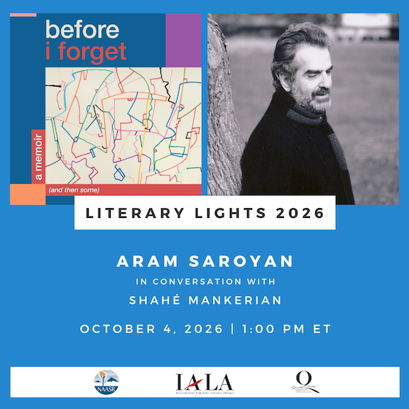 Acclaimed Author Aram Saroyan is the Next Literary Lights 2026 Featured Guest