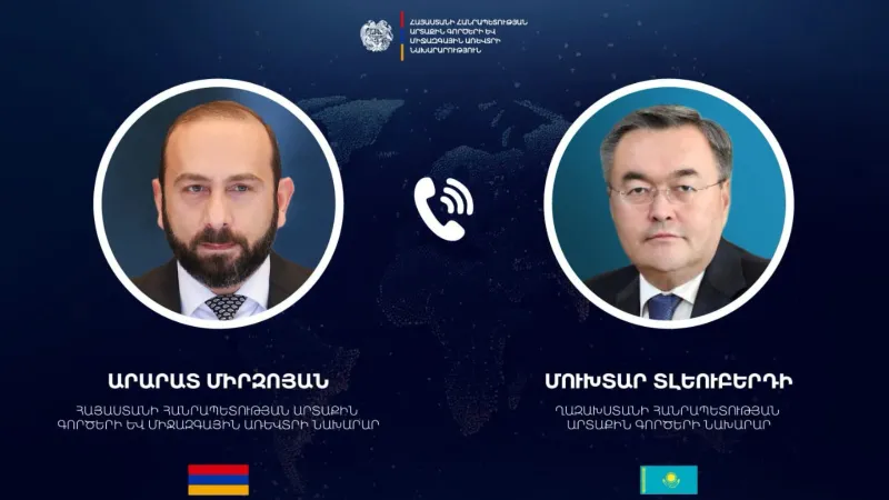 Ararat Mirzoyan had a phone conversation with the Minister of Foreign Affairs of Kazakhstan.