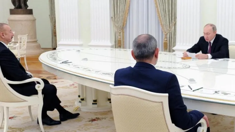 A closed meeting between Pashinyan, Putin, and Aliyev took place in Turkmenistan: Kommersant