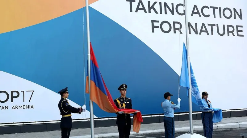 A ceremonial flag-raising event of the UN in Yerevan ahead of COP17