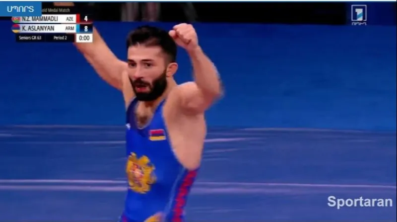 Karen Aslanyan became the world champion in wrestling by defeating an Azerbaijani athlete.