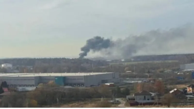 Debris from a drone has fallen near the "Sheremetyevo" airport, and a fire has broken out.