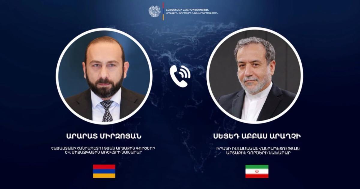 Ararat Mirzoyan had a telephone conversation with Iranian Foreign Minister Abbas Araghchi