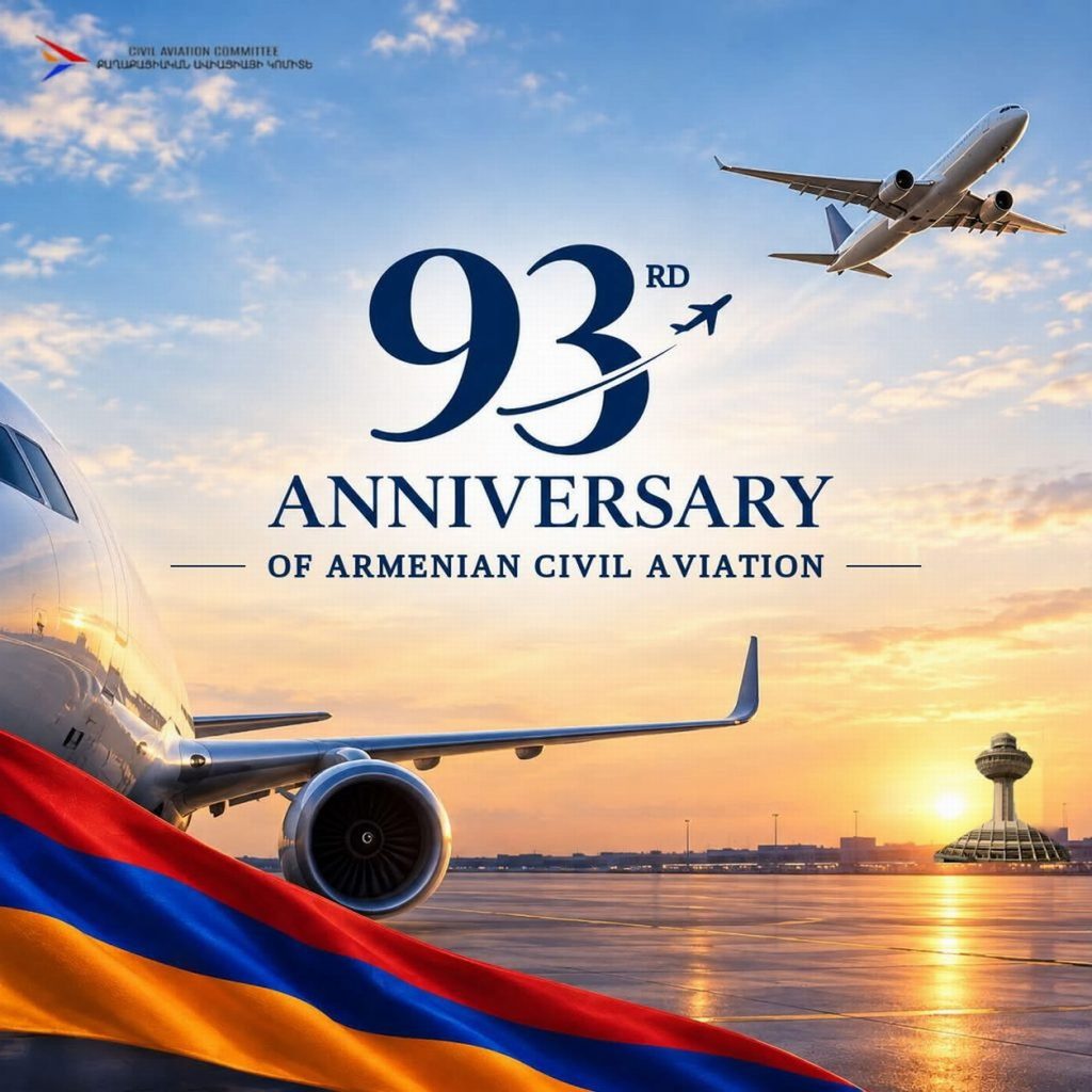 La aviación civil armenia celebra el 93 aniversario de su formación y desarrollo