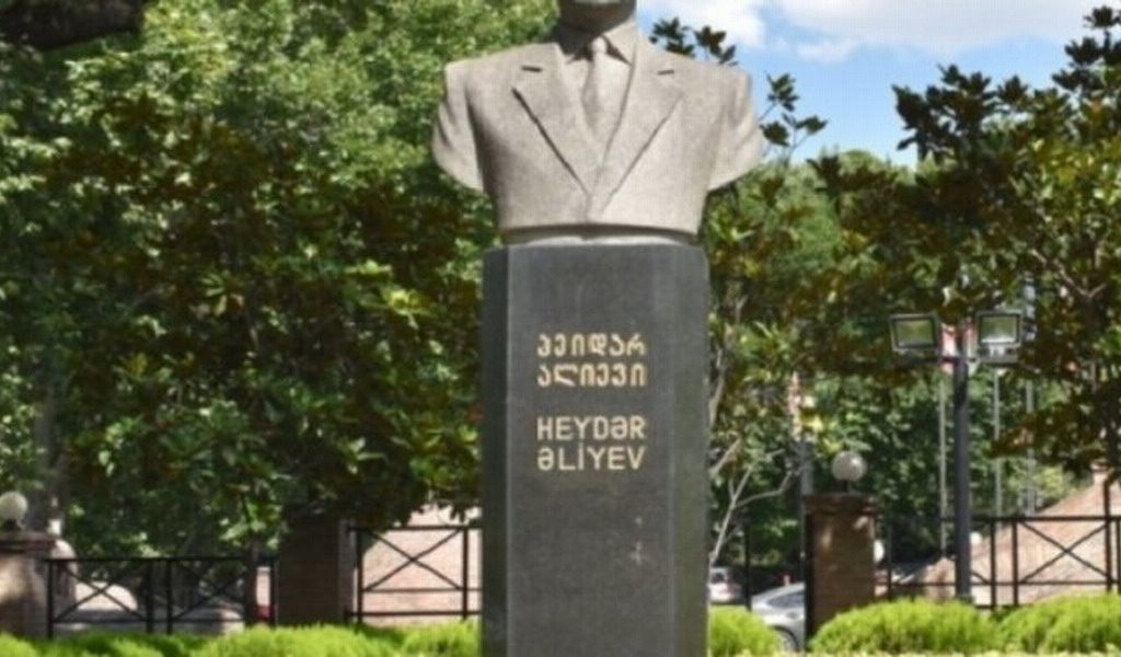 An Armenian citizen was arrested in Tbilisi for allegedly damaging a bust of Heydar Aliyev.