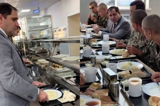 I had breakfast with our beloved soldiers. Papikyan