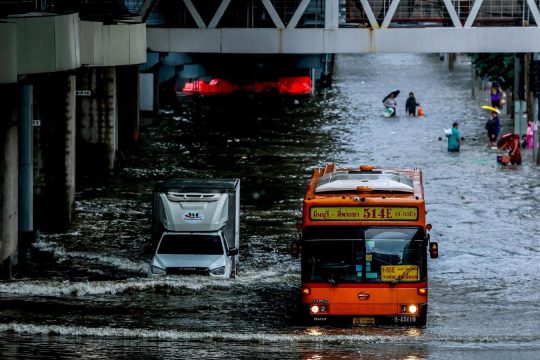 Flooding in Bangkok due to tropical rains