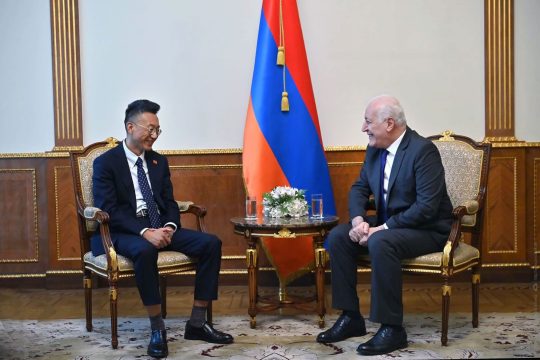 President and Ambassador Li Xinwei discussed issues related to the development of Armenia-China strategic cooperation