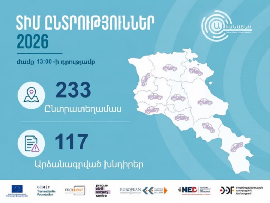 Կուտակումներ և հնարավոր վերահսկողություն․ «Ականատես» դիտորդական առաքելության նախնական ամփոփումը՝ 13։00-ի դրությամբ