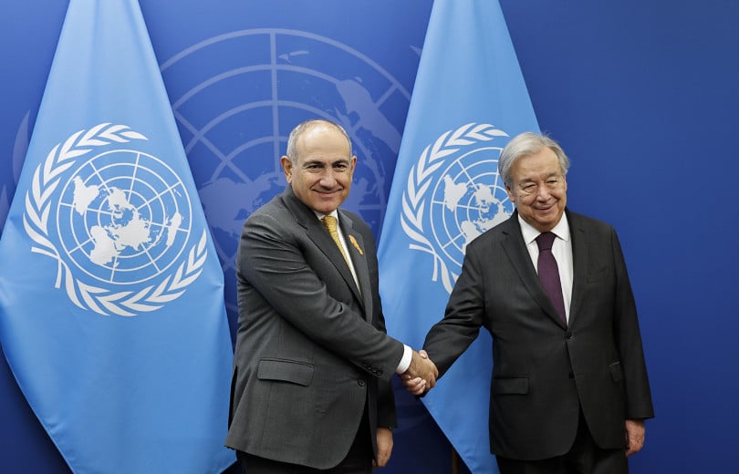 Armenian Prime Minister Nikol Pashinyan and UN Secretary-General Antonio Guterres exchanged views on strengthening peace between Armenia and Azerbaijan