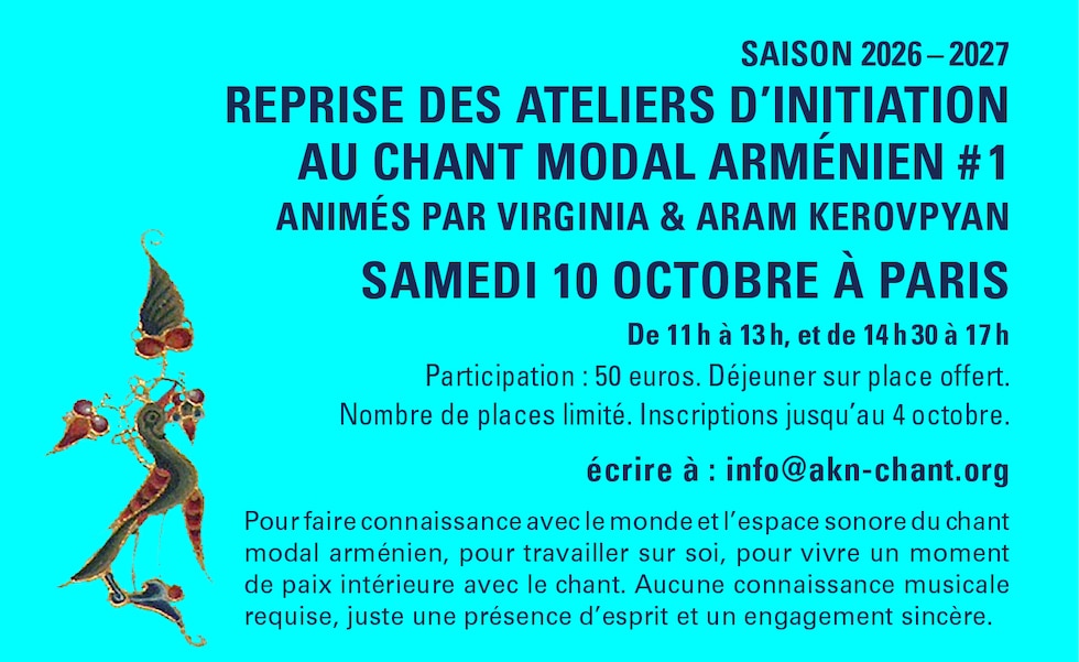 Atelier de chant modal le 10 octobre à Paris