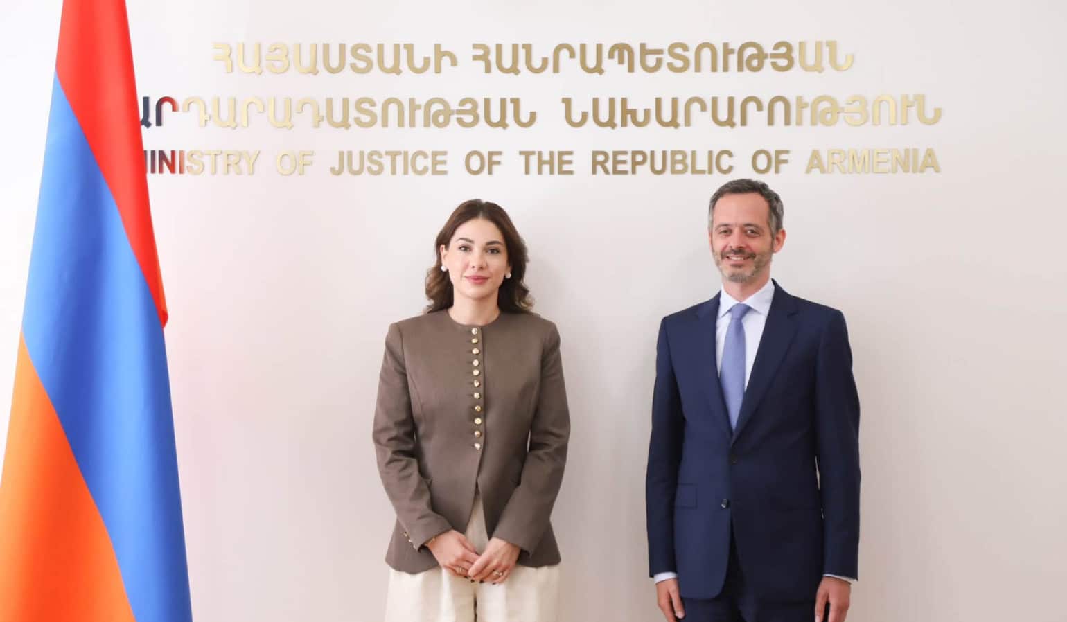 Armenia's Minister of Justice, Srbuhi Galyan, and the French Ambassador to Armenia are discussing constitutional reforms and various other topics.