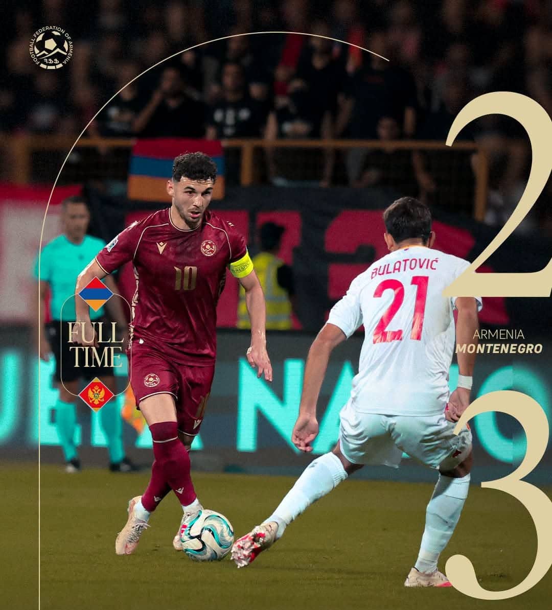 Ligue des Nations : L’Arménie s’incline 2-3 face au Monténégro à Erevan dans un match intense et spectaculaire