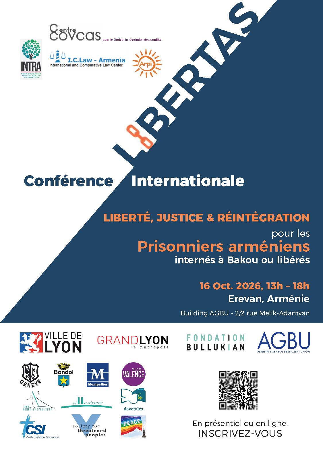 Conférence sur les otages le 16 octobre à Erevan ou en ligne