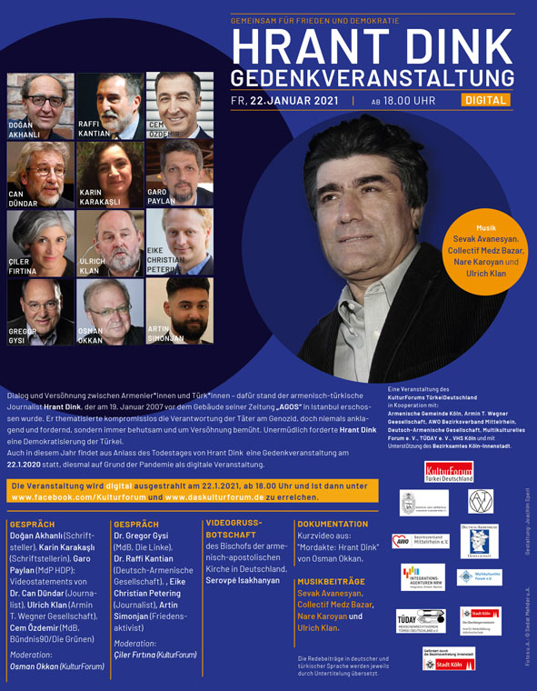 Hrant-Dink-Gedenkveranstaltung 2021 – Digital