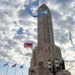 The flag of Armenia was raised at the National Flag Monument in Rosario for the 35th anniversary of independence