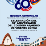 The Armenian School of Vicente López will celebrate its 60th anniversary with a gathering of the educational community.
