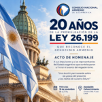 El Consejo Nacional Armenio de Sudamérica convocó a un homenaje por los 20 años de la Ley 26.199 que reconoce el Genocidio Armenio en Argentina
