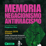 Conversatorio sobre memoria, negacionismo y antirracismo con Federico Pita en la Asociación Cultural Armenia