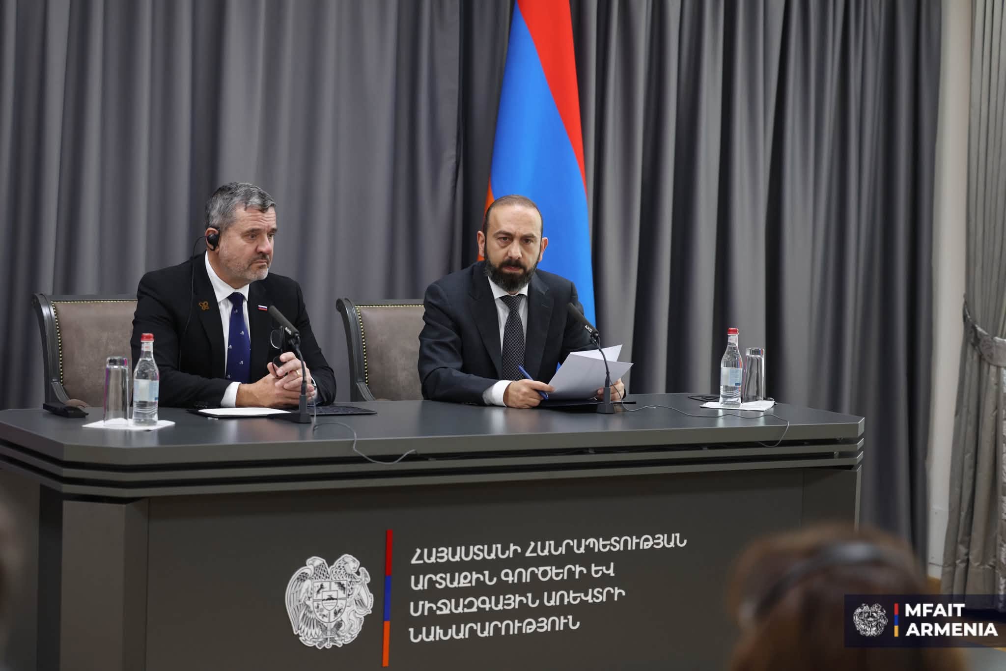 Գոհունակությամբ ենք արձանագրում երկկողմ քաղաքական երկխոսության ակտիվ դինամիկան․ ԱԳՄԱ նախարարի և Սլովենիայի արտաքին և եվրոպական գործերի նախարարի համատեղ մամուլի ասուլիսը