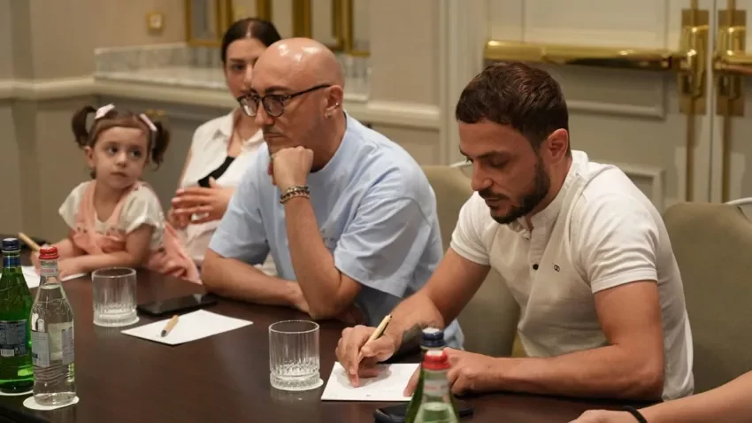 Kagramanyan (M) in Yerevan, Armenia, on Sept. 15, 2026. | Courtesy of Save Armenia/Shushan Harutyunyan I can’t sleep at night’: Former Armenian captive shares what he endured in Azerbaijan